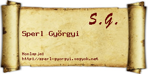 Sperl Györgyi névjegykártya
